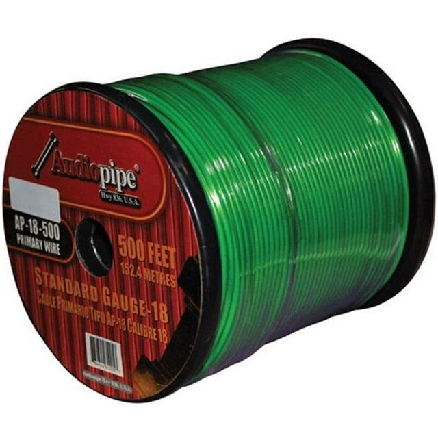 AUDIOP Fil Audio de Voiture 18 Gauge 500 Pieds - Vert