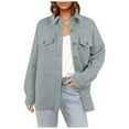 thumbnail image 2 of WTOBBY Women's Fashionable Solid Color Diamond Pocket Light Casual Jacket, Stylish and Lightweight Jacket with Unique Pocket Design for Everyday Wear,Blue M, 2 of 3