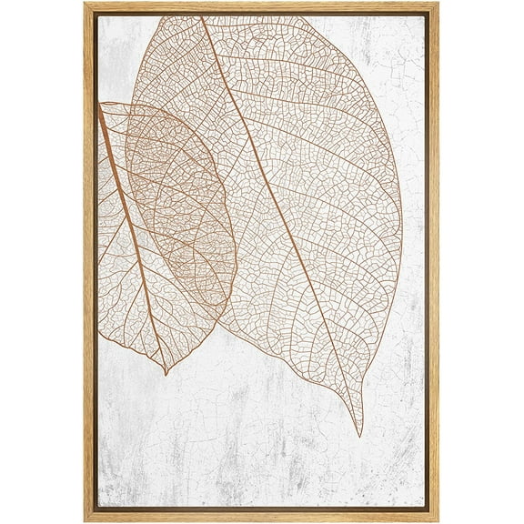 wall26 Framed Canvas Print Wall Art Brown Transparent Forest Leaf Silhouette Nature Wilderness Digital Art Modern Art Rustic Relax/Calm Multicolor for Living Room, Bedroom, Office - 16"x24"