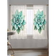 thumbnail image 5 of Sheer Curtains 72 Inches Long, Green Flower Semi Sheer Curtains Light Filtering Window Treatment, Succulents Ferns Vintage Abstract Texture Privacy Voile Drapes for Living Room Bedroom 52x72 Inch, 5 of 7
