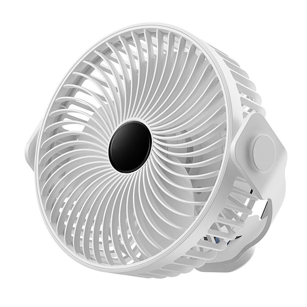 Bewildely ABS 2 en 1 Ventilador de refrigeración Portátil Ajustable Carga USB Recargable Hogar Dormitorio Oficina Funcionamiento silencioso 1200mAh Electrodomésticos Blanco Bewildely HA081469-01B
