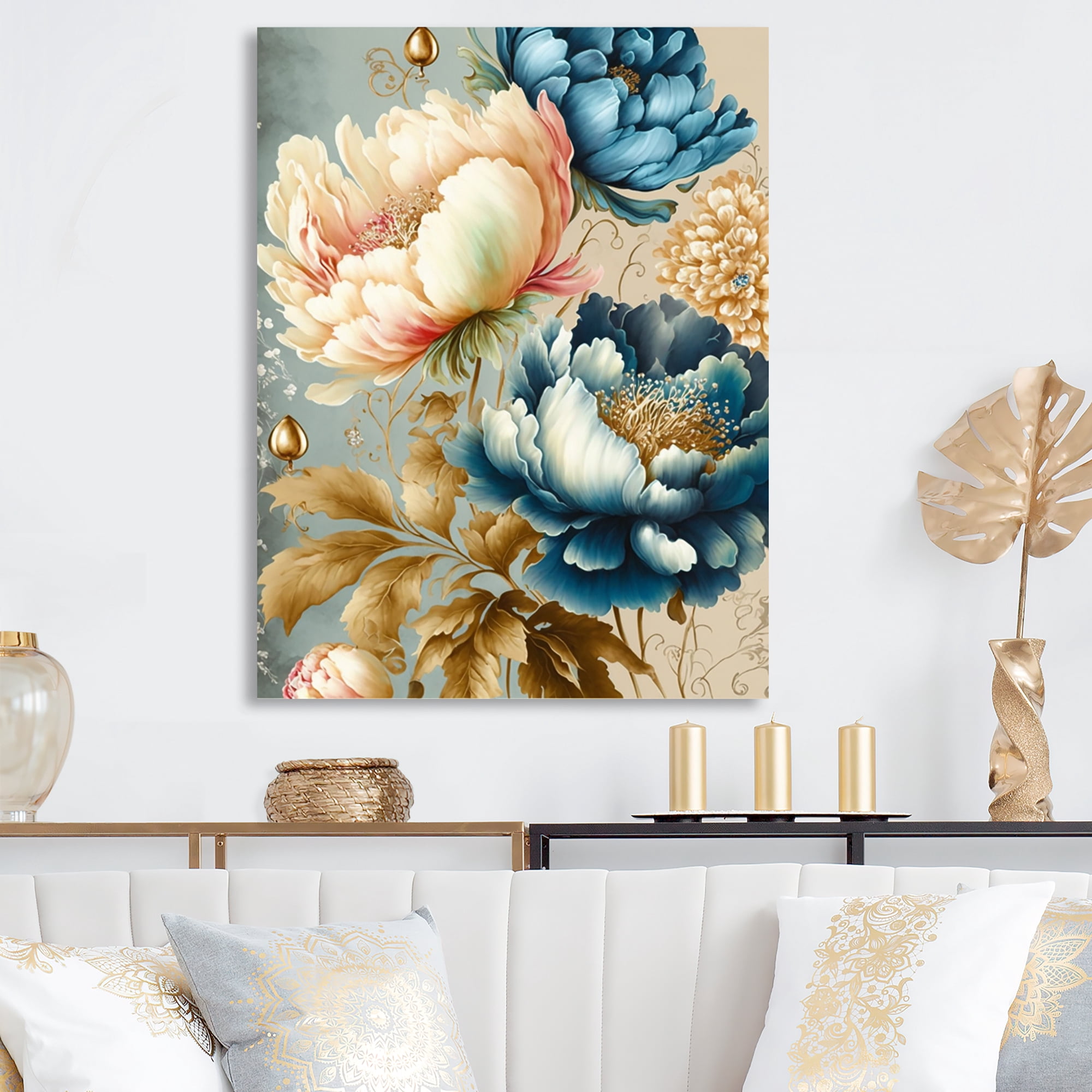 Designart Vibrant Multi-Color Floral Bunch III Canvas Wall Art