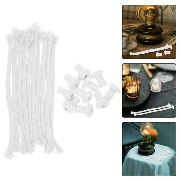 Amosfun Fuel Lamp Wick Lamp Wick White 10 Sets