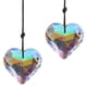 thumbnail image 1 of piezas de cristal melocotón corazón prisma lámpara colgante colgante atrapasol prisma colgante decorativo arco iris, 1 of 5