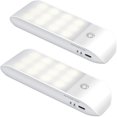 thumbnail image 1 of Luz nocturna LED, luz nocturna USB recargable con sensor de movimiento, ON/AUTO/OFF, iluminación de gabinete blanca natural con tiras magnéticas para niños, armarios, dormitorios, escaleras,, 1 of 7