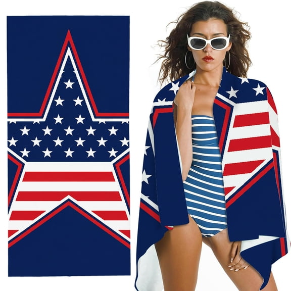RKSupls American Flag Star quickly absorb moisture Beach Towel
- Machine Washable Ultra-Soft Microfiber, Ideal for Bathroom, beach , Soft Super Absorbent- 30x60 in