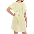 thumbnail image 3 of HAPPY BAY Women's Beachwear Summer Swim Beach Cover ups for Swimwear Bikini Sheer Chiffon Cover up V Neck Dress Bathing Suit Swimsuit Coverups for Women M-L Solid Plain, Off White, 3 of 5