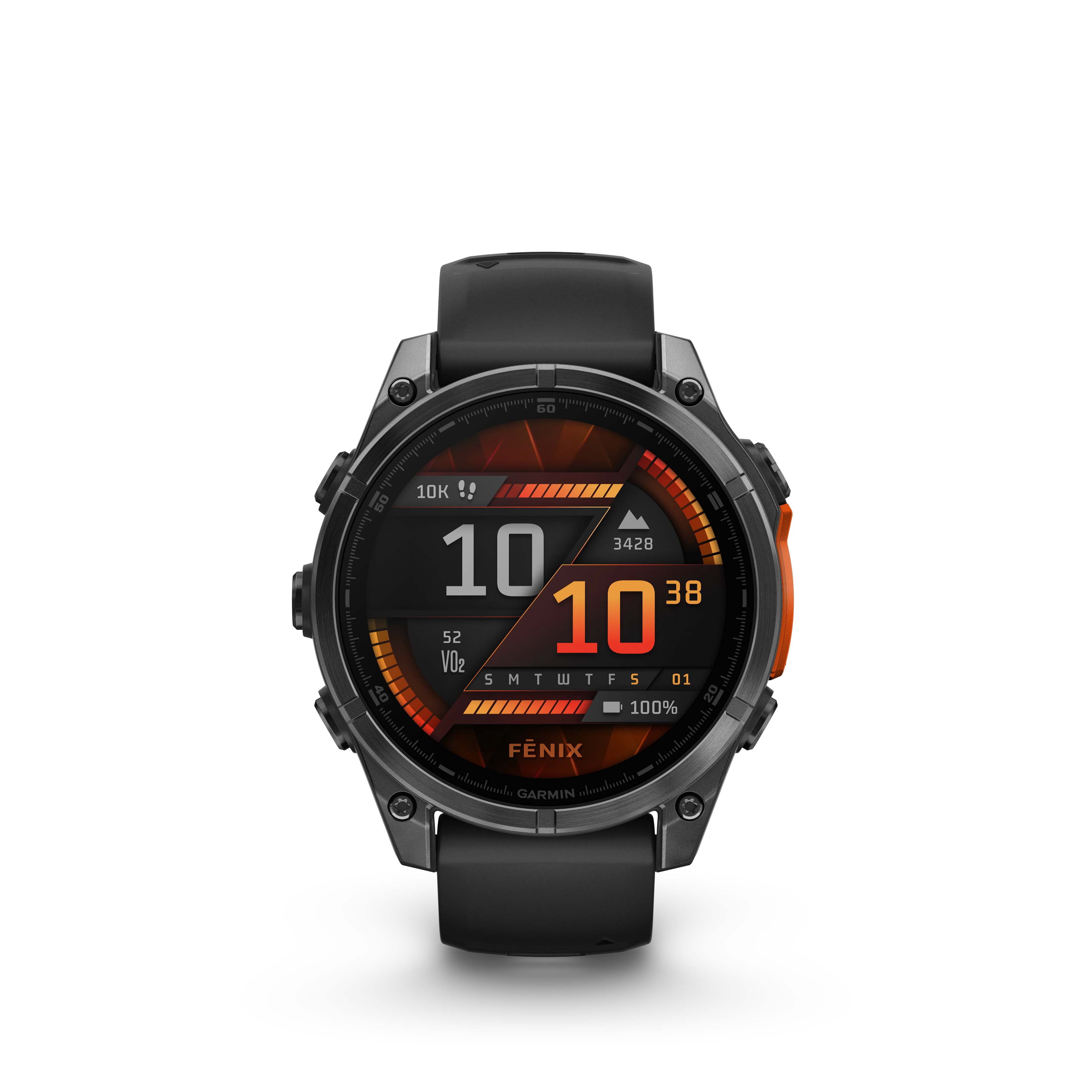 Garmin Fenix 8 47MM AMOLED Multisport GPS Smartwatch Slate Gray with Black Silicone Band, Built-in LED Flashlight, Fitness & Health Smart Watch Bundle for Men & Women