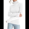 thumbnail image 3 of Suéteres Acanalados para Mujer, Lindos Suéteres de Punto de Cuello Alto, Ajustados y Cálidos un Tamaño, 3 of 10