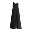 thumbnail image 3 of Women Dresses Sexy Sleeveless Fashion Dresses Solid Sling Fashion Dresses Black Trendy Skirt Size M, 3 of 4