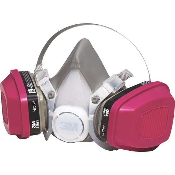 3M P100/OV Odor/Particulate Multi-Purpose Reusable Respirator 65021, Medium Size, NIOSH-APPROVED Organic Vapor Cartridge & P100 Rated Filters, Flexible, Thermoplastic Faceseal For Comfort (65021H1-DC