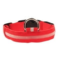 thumbnail image 4 of SugarBloom Nylon LED Dog Collar, Solid Glow Light Up Collar with Adjustable Strap, Night Safety Reflective Pet Necklace for Walking Running,Red L, 4 of 4