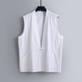 thumbnail image 2 of uikmnh Men Tank Tops Summer Linen Vest Blouse Sleeveless Pan Buckle Casual Comfortable Breathable Lightweight Top Size:4XL, 2 of 3