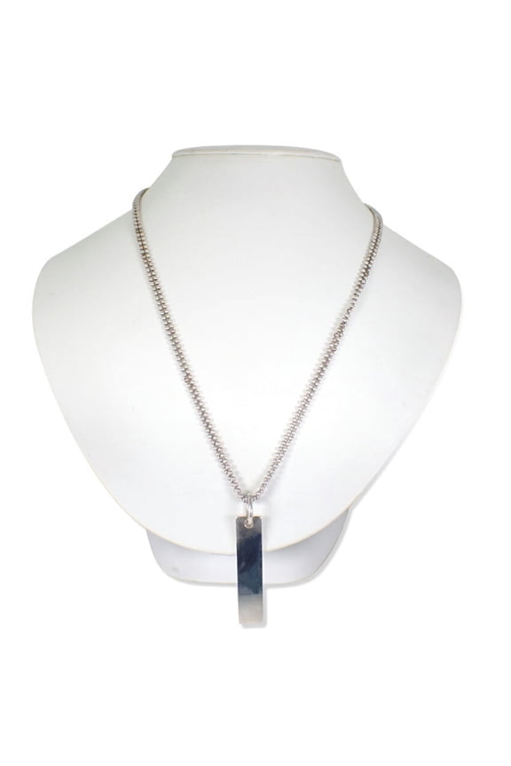 Pre-Owned GUCCI 925 Dog Tag Plate Necklace (2 pieces)