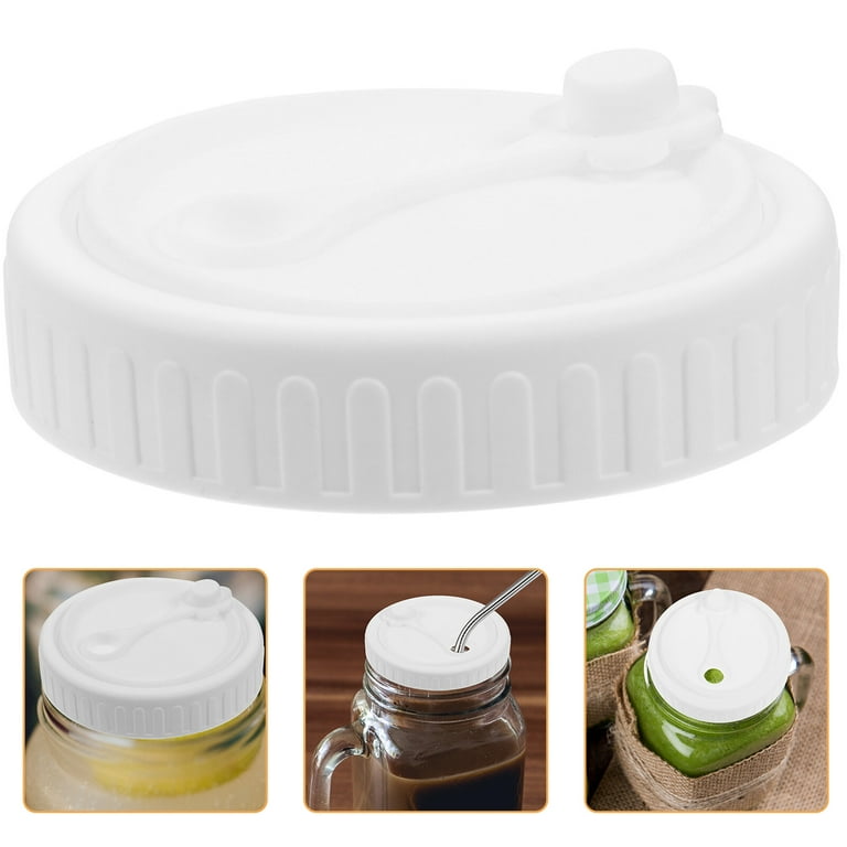 Silicone Drink Lids & Straws 4-Pack, Wide Mouth Mason Jars – Jarware