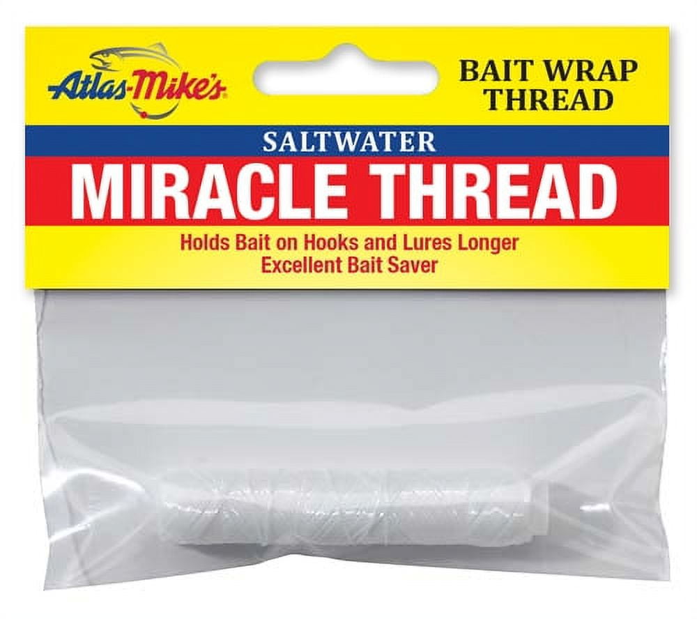 (5 pack) Atlas Mike's Extra Strength Miracle Thread for Securing Bait, Saltwater, Clear