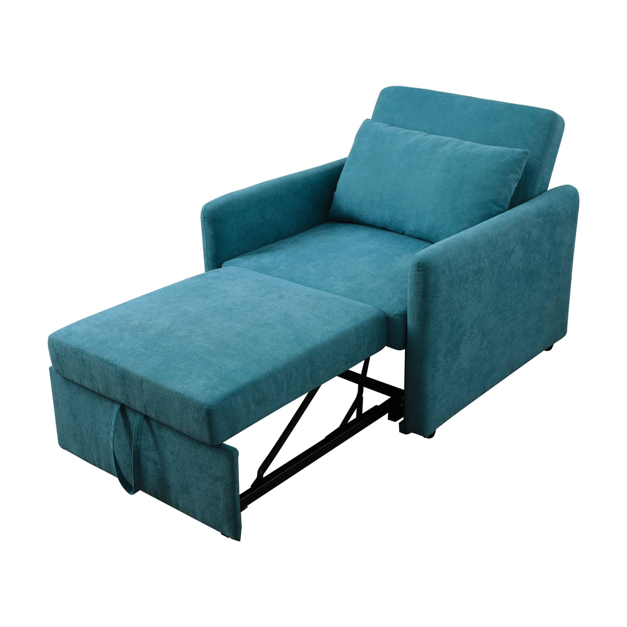 MAYEERTY 36" Modern Upholstered Lint 1-Piece Convertible Sofabed Armchair with Quick-Fold Design for Living Room，Green