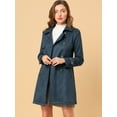 thumbnail image 3 of INSPIRE CHIC Women's Notched Lapel Double Breasted Trench Coat Jacket, 3 of 6