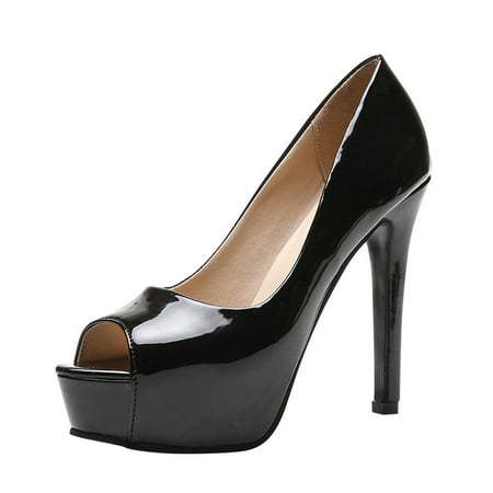 

autumn winter shoes Women s Fashion Plus Size Shoes Fish Mouth Leopard Print High Heel Sandals