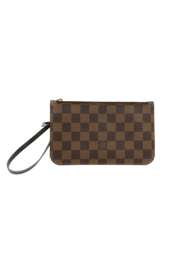 Pre-Owned Louis Vuitton Damier Neverfull Pouch PM Canvas Brown 1508LOUIS VUITTON (Good)