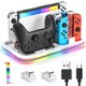 thumbnail image 1 of Estación de carga RGB Switch Controller para Switch y modelo OLED, soporte de carga para 4 Joycons y Switch Pro Controller con indicador LED de carga y 8 ranuras para juegos, 1 of 6
