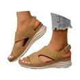thumbnail image 2 of Daolelai Hollow Thick-Soled Wedge-Heeled Peep-Toe Sandals, 2 of 9