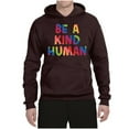 thumbnail image 2 of Wild Bobby, Be A Kind Human Positive Inspirational Slogan Inspirational/Christian Unisex Graphic Hoodie Sweatshirt, Brown, 3X-Large, 2 of 6
