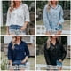 thumbnail image 5 of Camisa de blusa de gasa de manga larga con botones florales transparentes para mujer Eccomum Negro/Grande, 5 of 7