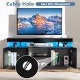 thumbnail image 5 of Hommpa TV Stand for TVs up to 55" with LED Lights & Power Outlets Modern Gaming Entertainment Center High Gloss Media Console TV Cabinet Black, 5 of 14