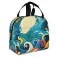 thumbnail image 3 of ZICANCN Insulated Lunch Bag for Women Men,Abstract Ocean Waves Reusable Cute Lunch Bags for Picnic School Work Office, 3 of 8