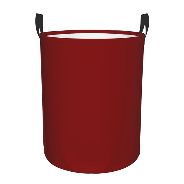 Balery Maroon Cesta de ropa redonda con asas, impermeable, independiente, para ropa, juguetes, dormitorio y familia-Medium