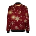 thumbnail image 4 of NMMUED Christmas Jacket for Women Xmas Gifts for Women Light Jackets for Women Holiday Jackets for Women Womens Bomber Jacket Holiday Outfits for Women Workout Jackets for Woman Brick Red S, 4 of 6