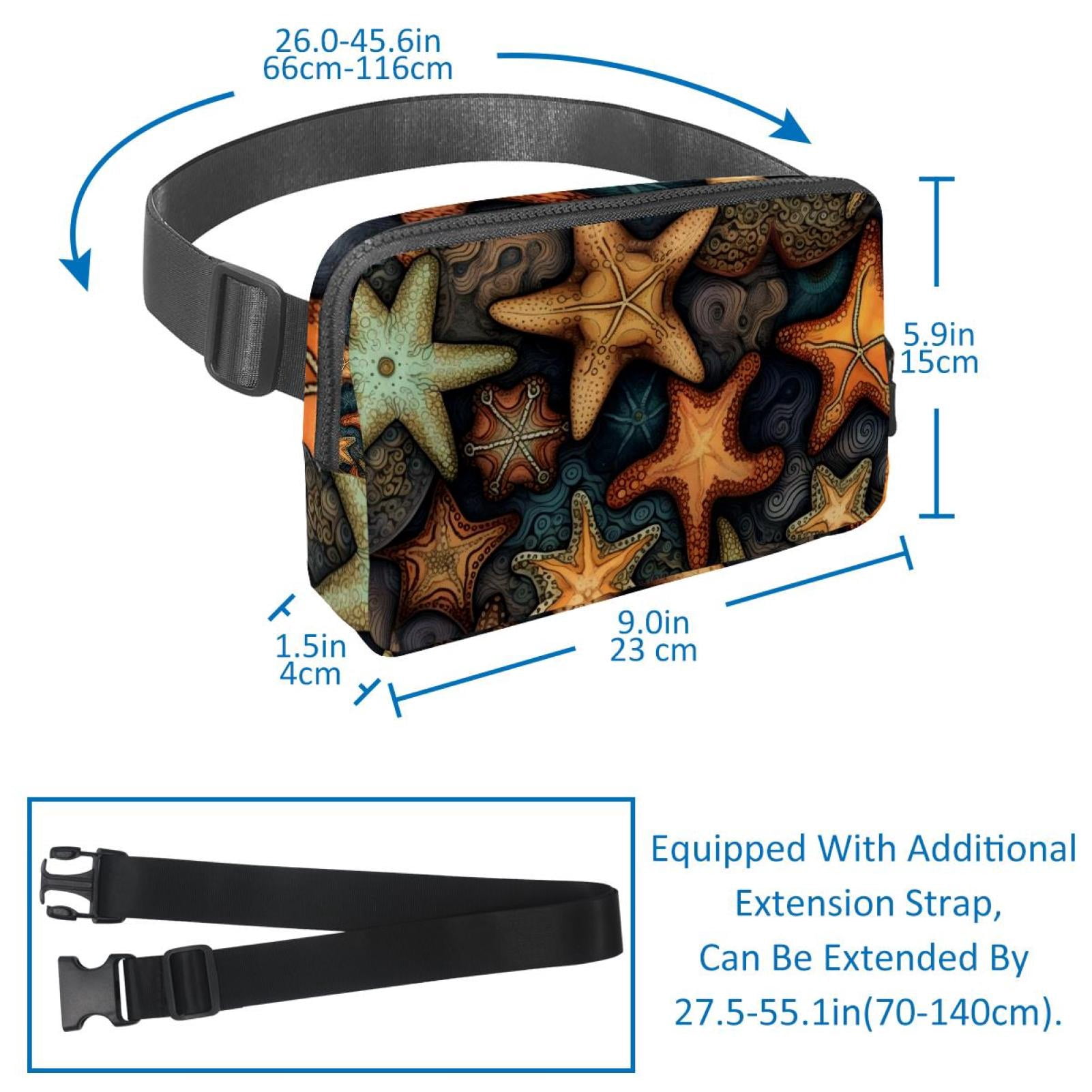 Starfish Adjustable Lightweight Unisex Waist Bag Running Belt with Extension Strap Money Belt Holder