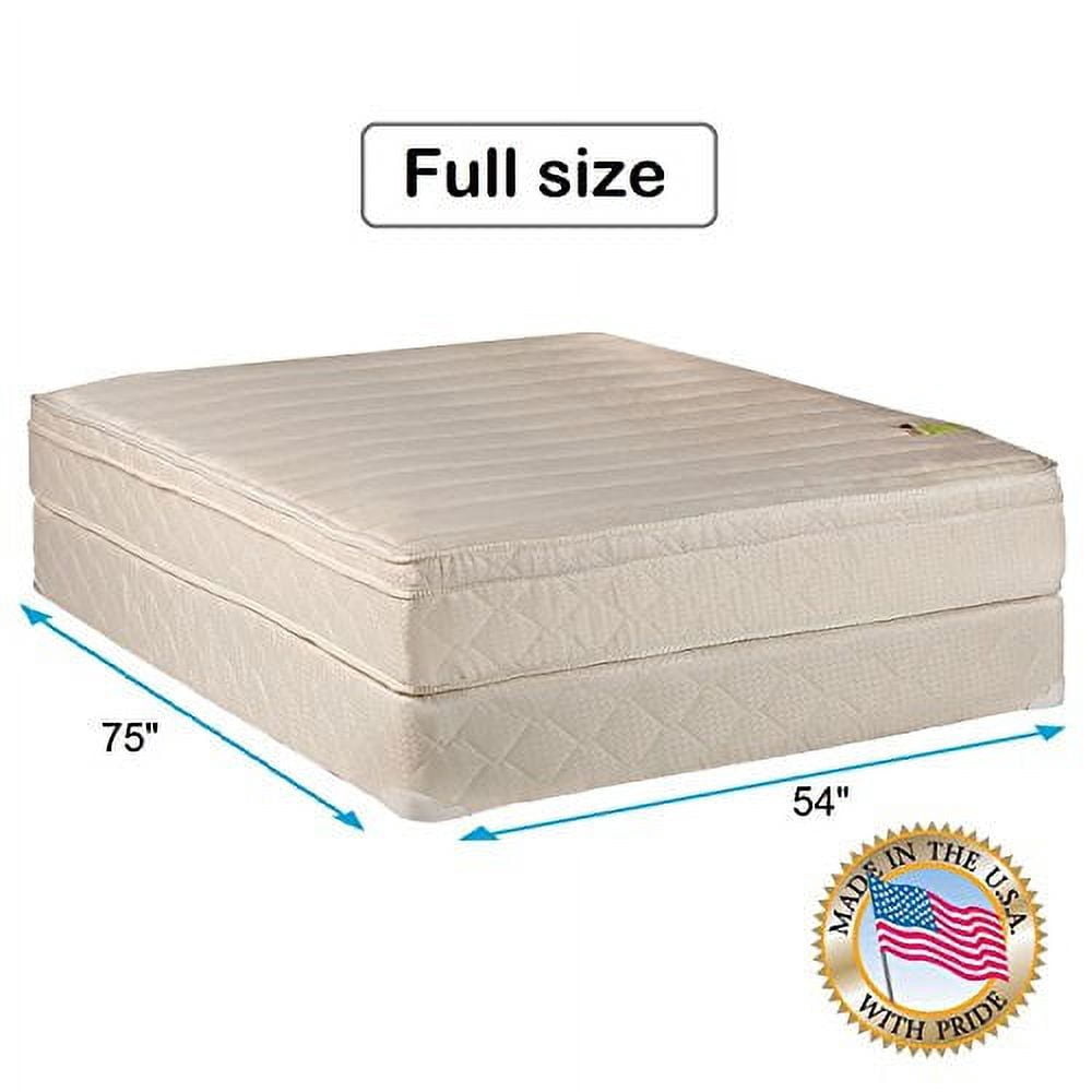 Comfort Pedic Firm Pillow Top (Eurotop) Mattress & Box Spring (Full Size-54"x75"x11") Sleep System with Enhance Support- Fully Assembled, Plush Knit Cover, Great for your Back - By Dream Solutions USA