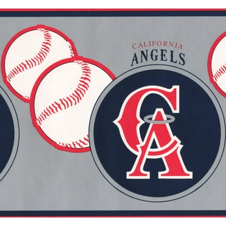Vintage California Angels Mlb Baseball Team Fan Sports Wallpaper Border Modern Design Roll 15 X 6 5 Walmart Canada