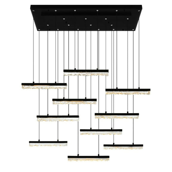 CWI Lighting Stagger Integrated LED Black Chandelier