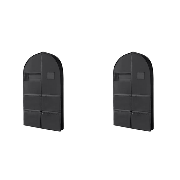 1-3PC Suit Bags Hanging Garment Bags with Window for Coats Jackets Dresses Closet Organizer Space Saving Storage Solution for Travel Packing Non Woven