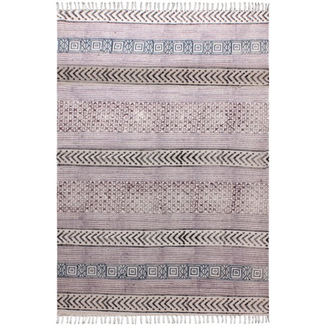 Casavani Kilim Géométrique Indien pour Entrée, Rose 6x8 ft
