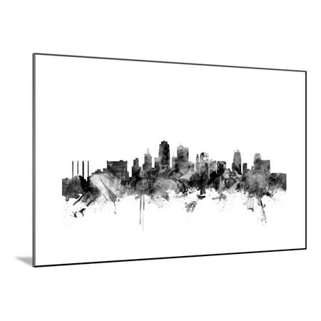 Kansas City Skyline Wood Mounted Print Wall Art By Michael Kansas City Skyline Wood Mounted Print