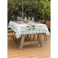 thumbnail image 3 of Outdoor Tablecloth with Umbrella Hole for Patio/Picnic/Party/Camping, Eucalyptus Leaves Waterproof Table Cloth Rectangle Table Cover Washable, Sage Green Plaid Watercolor (60"x 102"), 3 of 8