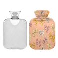 thumbnail image 2 of 2L Hot Water Bottle with Soft Velvet Cover PVC Hot Water Bag for Pain Relief Long-Lasting Warmth Cute Animal Print Bows, 2 of 8