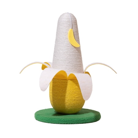 Oodles Yellow Banana Durable Jute Cat Scratching Pad, O/S