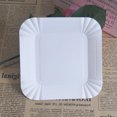 thumbnail image 2 of SHISUYAN 100pcs Disposable Paper Plates Square Storage Tableware Plate for Cake Dessert Fruits Snacks (White), 2 of 9