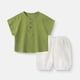thumbnail image 1 of Conjuntos de blusas y camisas de cuello redondo y manga corta para niño, camiseta informal con capucha de manga corta de color liso, conjunto de algodón para niños, 1 of 5