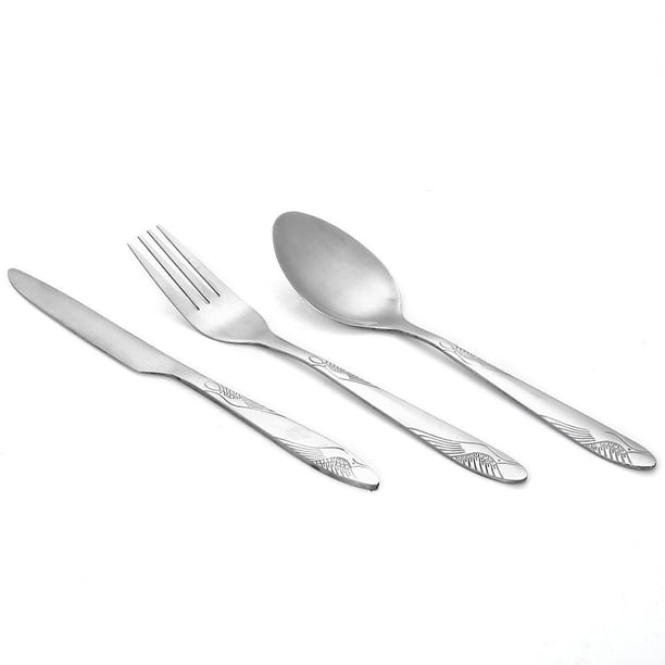 4 piezas de acero inoxidable portátil tenedor cuchara cuchillo conjunto Picnic cubiertos herramienta vajilla Sywqhk Libre de BPA
