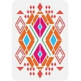 thumbnail image 1 of Plantilla para pintar con patrón azteca de 8.3 x 11.7 pulgadas. Plantilla tribal con patrón triangular. Plantilla con temática tribal., 1 of 7