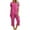Hot Pink, variant on WREESH Womens Pajama Sets Printing Round Neck Short Sleeve Sleepshirt And Pants Two Piece Sets S Loungewear Pajamas With Pockets Hot Pink