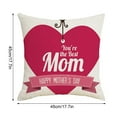 thumbnail image 3 of fuyuli Mother's Day Linen Throw Pillow-Cover 17.7×17.7in,Happy Mothers Day Pillow Covers,Heart Print Pillow Covers with "You're The Best Mom",Couch Pillow Case Gift for Mother Home Decoration(C-1PC), 3 of 4