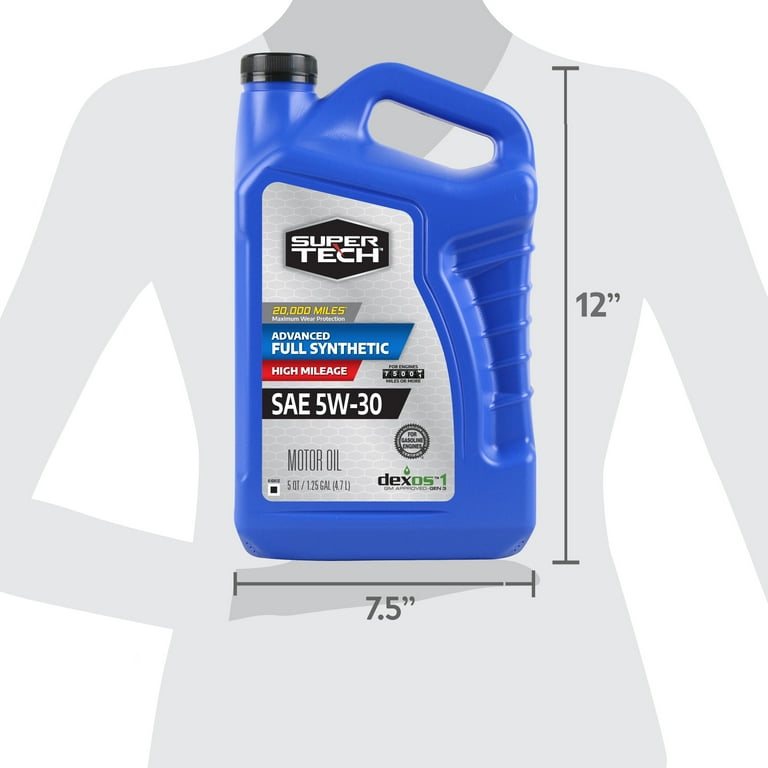 2 pack) Super Tech Advanced High Mileage Full Synthetic SAE 5W-30