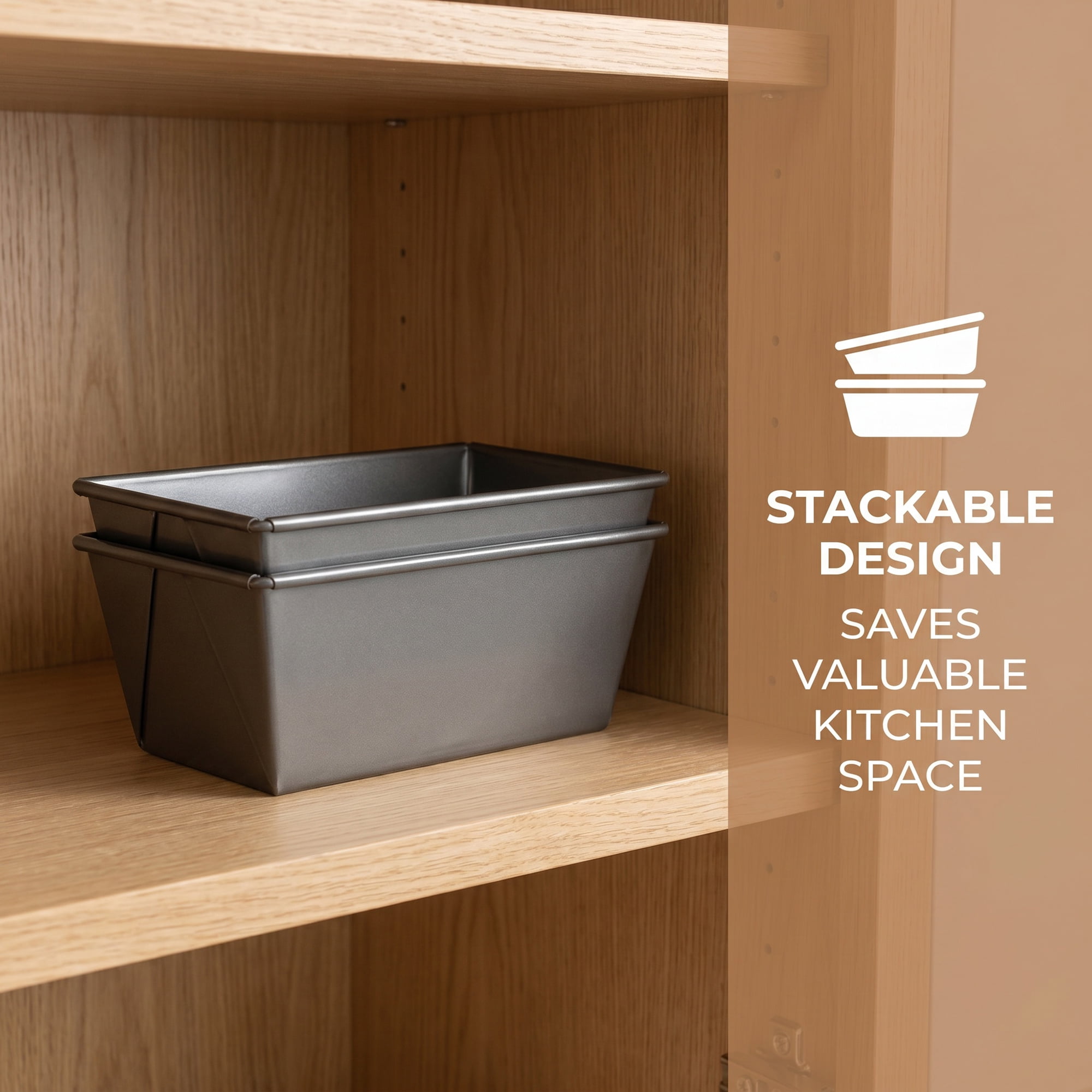 Unique Bargains Loaf Pan Large Size Nonstick Carbon Steel Tray for Homemade Bread Black 8.3"x4.6"x3"
